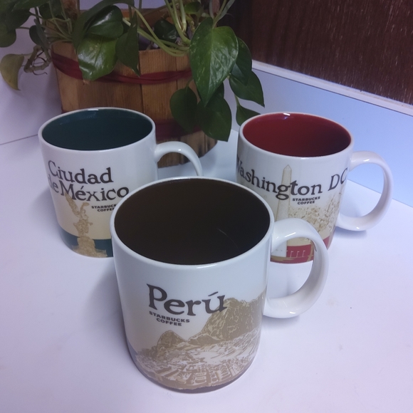 Starbucks 2011 Collector Series Mugs Set Of Three Washington Peru Mexico City DF - Picture 1 of 13
